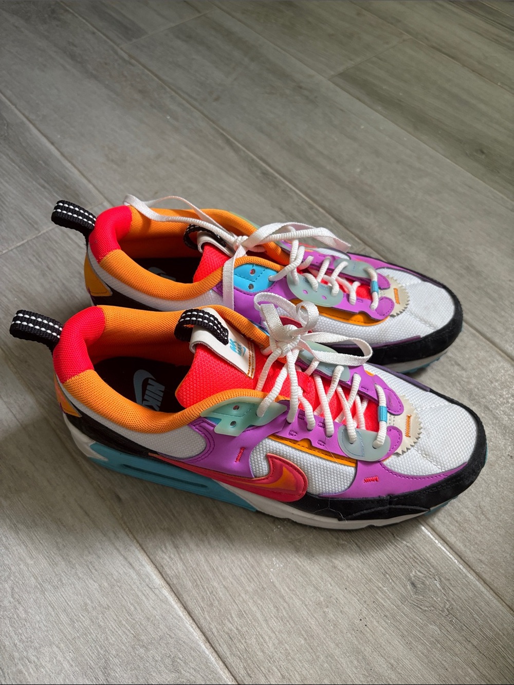 Nike Air Max Multicolor Athletic Sneakers - Pink/Orange/Blue
